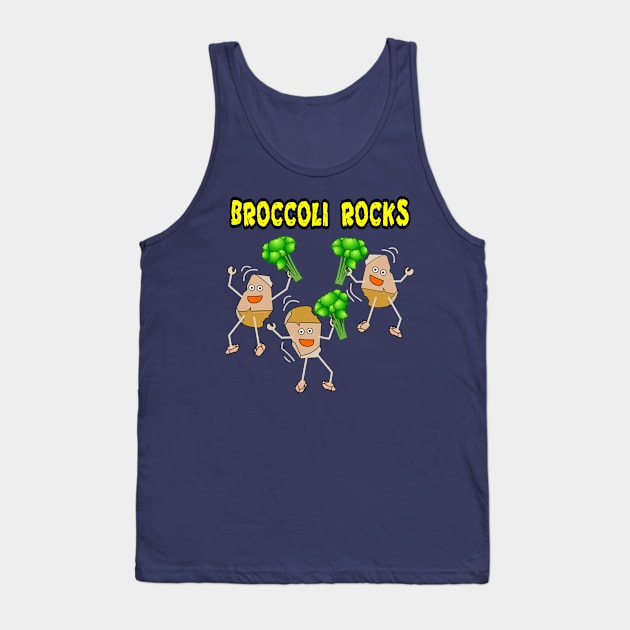 Three Broccoli Light Rocks Tank Top by Barthol Graphics